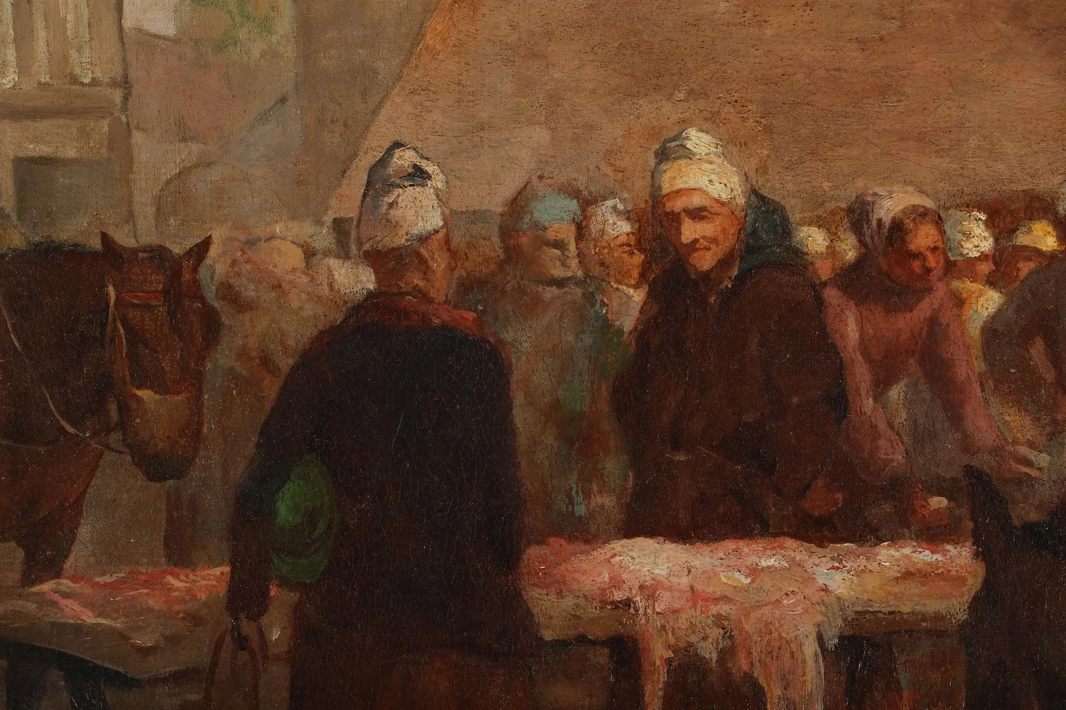 Scena del mercato all'aperto